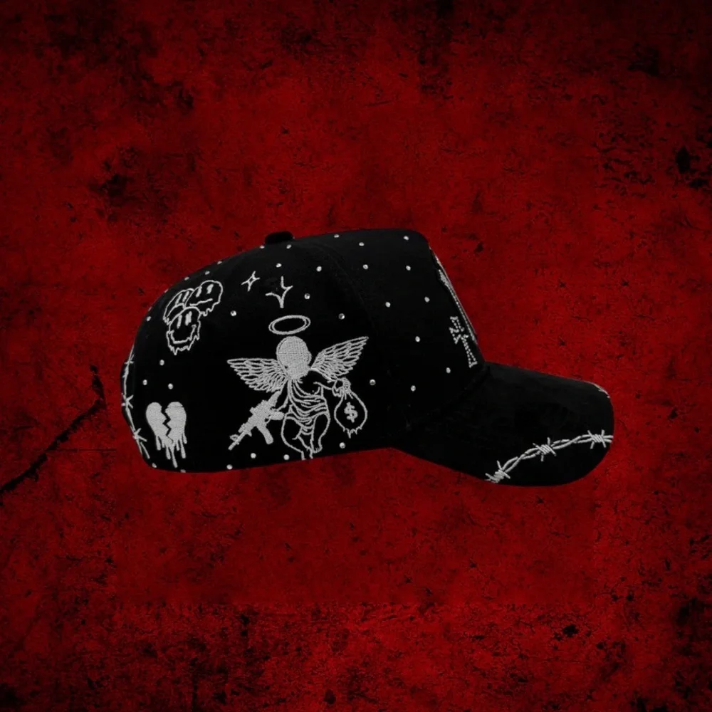 Black Embellished NY Cap - Picture 5 of 6